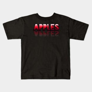 Apples - Healthy Lifestyle - Foodie Food Lover - Graphic Typography - Red Kids T-Shirt